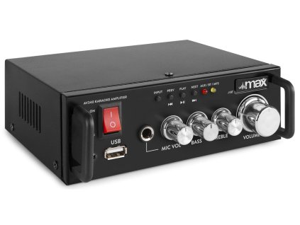 Max AV340 Hifi karaoke zesilovač 2x50W s bluetooth a USB