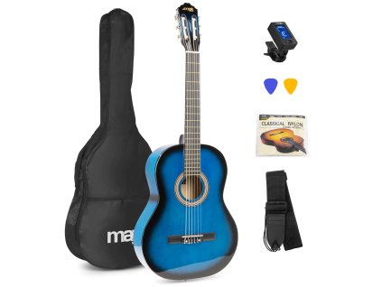 MAX SoloArt Set klasické kytary a příslušenství, modrý