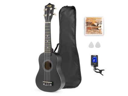 MAX UKEY Set ukulele a příslušenství, černý