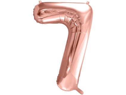 PartyDeco Foliový balón číslo 7, 86cm rose zlatý