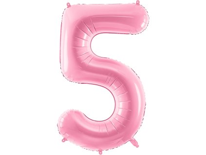 PartyDeco Foliový balón číslo 5, 86cm pink