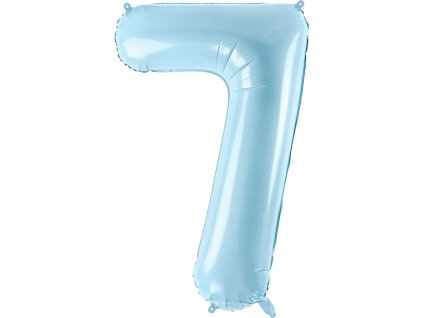 PartyDeco Foliový balón číslo 7, 86cm light blue