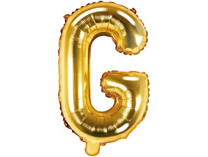 PartyDeco Foliový balón písmeno G 35cm zlatý