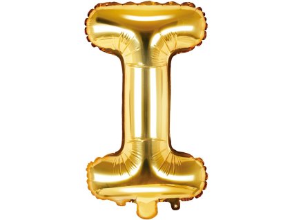 PartyDeco Foliový balón písmeno I 35cm zlatý