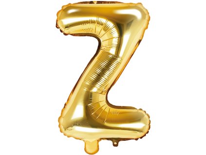 PartyDeco Foliový balón písmeno Z 35cm zlatý
