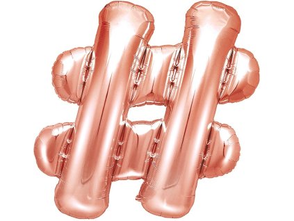 PartyDeco Foliový balón #, 35cm rose zlatý