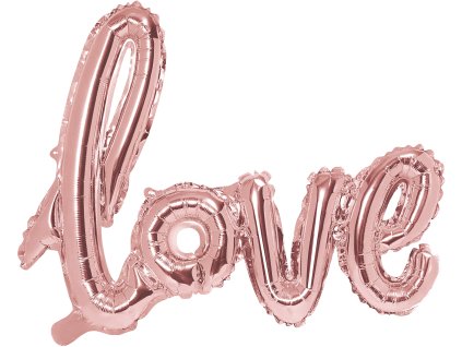 PartyDeco Foliový balón Love 73x59cm rose zlatý
