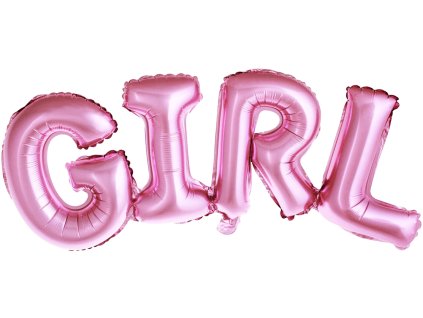 PartyDeco Foliový balón Girl 74x33cm pink