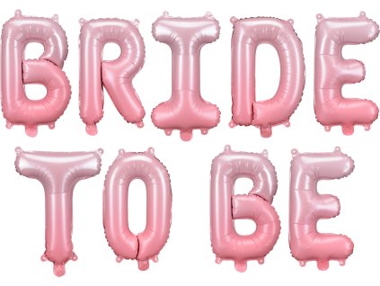 PartyDeco Foliový balón Bride to be 350x45 cm pink