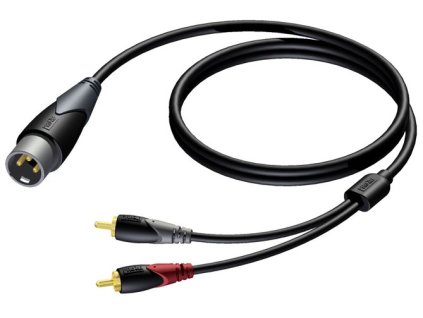 Procab CLA703/1.5 - 1x XLR M - 2x RCA - 1,5m