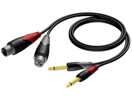 Procab CLA707/3 - 2x XLR - 2x Jack 6.3 - 3m