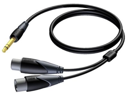 Procab CLA709/1,5 - 1x Jack 6.3 - 2x XLR M+F - 1.5m