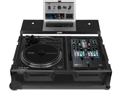 UDG Ultimate Flight Case Single Turntable Battle /PLX-CRSS12 & 10"/12" Mixer Black Plus (L,T&W)