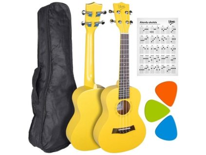 V-TONE UK23 YL Akustické koncertní ukulele 23" žluté + pouzdro
