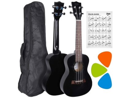 V-TONE UK23 BK Akustické koncertní ukulele 23" černé + pouzdro
