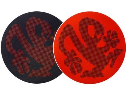 Zomo 2x Slipmats Plasticman Dots Black Red
