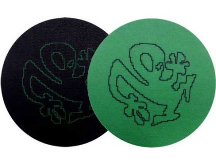 Zomo 2x Slipmats Plasticman Silhouette Green & Black