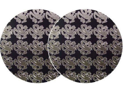 Zomo 2x Slipmats Plasticman black Logo Metallic