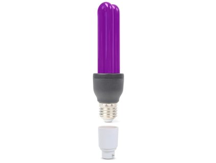BeamZ BUV27B UV Úsporná žárovka 25W E27 + Adapter