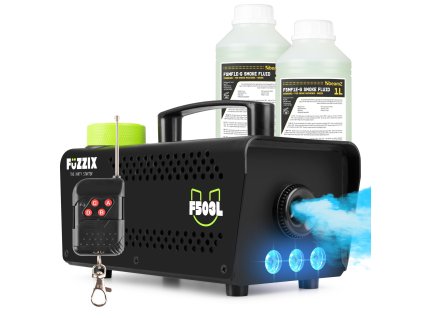 Fuzzix F503L Set výrobníku mlhy s LED podsvícením s náplní 2L