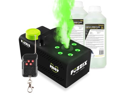 Fuzzix F506V Set vertikálního výrobníku mlhy s LED podsvícením s náplní 2L