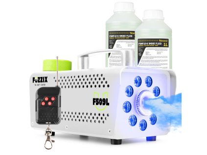 Fuzzix F509LW Set výrobníku mlhy s LED podsvícením s náplní 2L