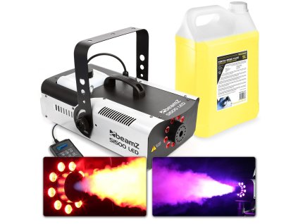 BeamZ S1500LED Set výrobníku mlhy 1500W s náplní 5L