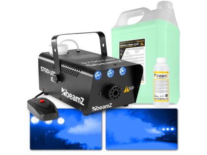 BeamZ S700LED Set výrobníku mlhy s efektem ledu s čistící a mlhovou kapalinou