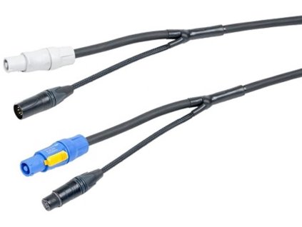 Power Dynamics CX11-2 Kombinovaný kabel Powercon/DMX, 2m