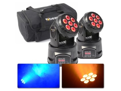 BeamZ Set 2 pohyblivých hlav MHL74 s přepravním pouzdrem, barva černá