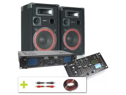 Skytec Complete 700W Bluetooth a USB DJ Set reproboxů se zesilovačem a mixpultem