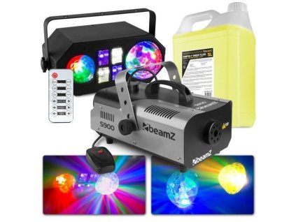 BeamZ Světelný efekt 4v1 BeamZ LEDWAVE s výrobníkem S900 900W a 5L mlhové kapaliny