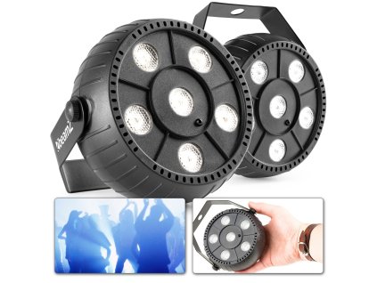 BeamZ PLP12 sada 2 LED stroboskopů s vestavěnou baterií a 6x 1W LED