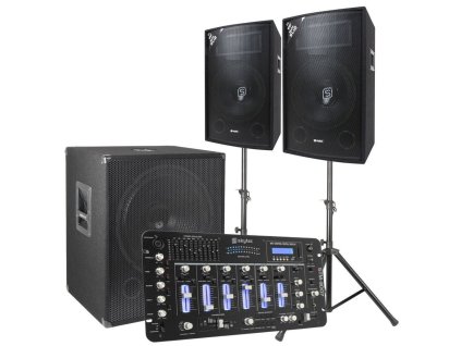 Skytec 2.1 Complete DJ Live Set 1600W s mixpultem a kabely