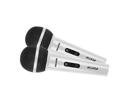 Fenton DM100W Set 2 bílých mikrofonů pro karaoke nebo DJ's