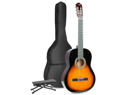 MAX SoloArt Klasická akustická kytara s podnožkou - Barva Sunburst