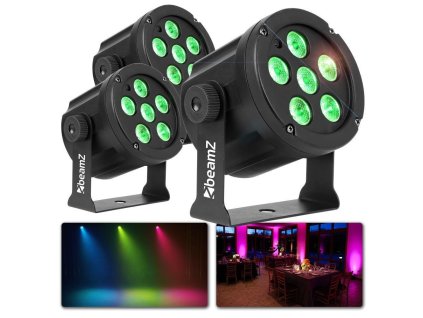 BeamZ SlimPar30 Set 3ks LED PAR reflektorů