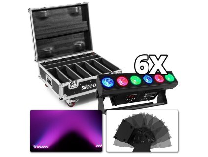 BeamZ BBB612 Set 6x LED BAR v přepravním kufru s nabíjením FCC12
