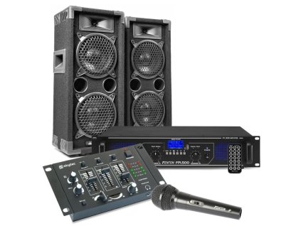 Max MAX26 DJ Set reproboxů se zesilovačem a mixpultem 1200W