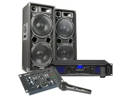Max MAX212 DJ Set reproboxů se zesilovačem a mixpultem 2800W