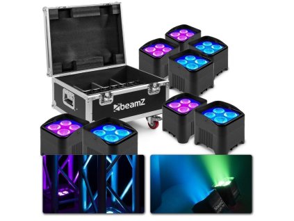 BeamZ BBP94W Set 8x Uplight PAR v přepravním kufru FCC9