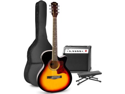 MAX ShowKit Elektrická akustická kytara s příslušenstvím - Barva Sunburst