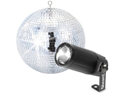 BeamZ Zrcadlová koule 30 cm s LED bodovým světlem