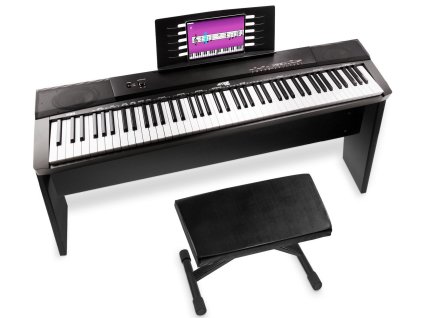 MAX KB6W Digitální piano s nábytkovým stojanem a stoličkou