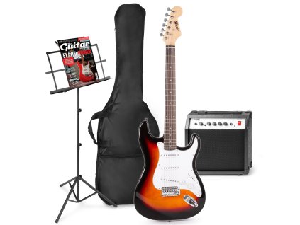 MAX GigKit Sada elektrické kytary se stojanem na noty - Barva sunburst