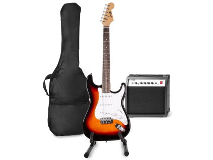 MAX GigKit Sada elektrické kytary se stojanem na kytaru - Barva sunburst