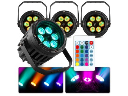 BeamZ BWA63 Set 4ks voděodolných LED PAR reflektorů