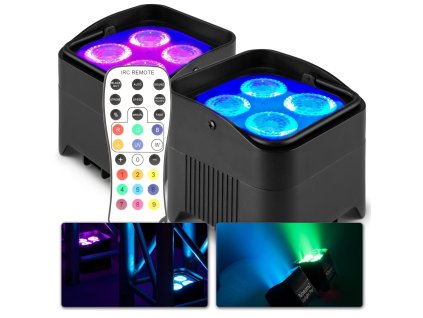 BeamZ BBP94W Set 2x Uplight PAR s bezdrátovým DMX