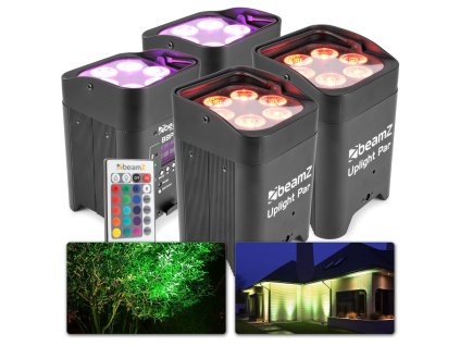 BeamZ BBP96 Set 4x Uplight PAR s bezdrátovým DMX