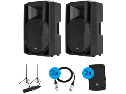 RCF ART 725 MKIV Set reproboxů se stativy, kabely a obaly